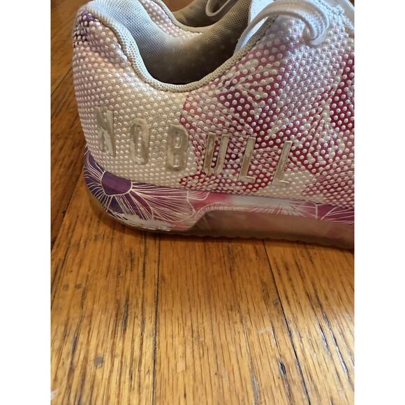 NOBULL Trainer Shoes Mens Size 11.5 Womens 13 White Pink Floral SuperFabric Gym - Picture 4 of 9